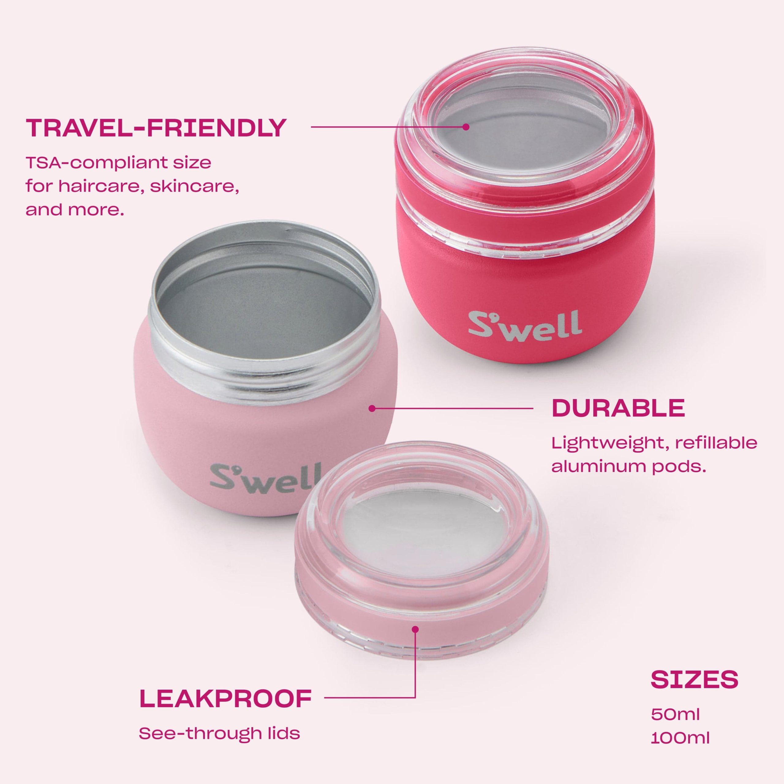 Travel Container Set | 1.7oz Pink - Image 3